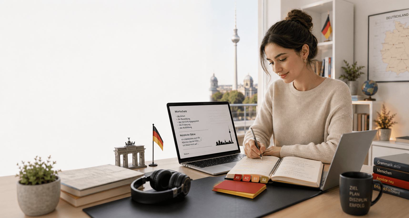 Deutsch Akademi online Almanca eğitmeni ile ders ortami